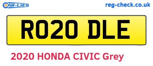 RO20DLE are the vehicle registration plates.