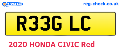 R33GLC are the vehicle registration plates.