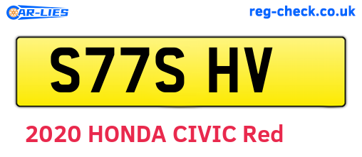 S77SHV are the vehicle registration plates.