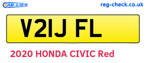 V21JFL are the vehicle registration plates.