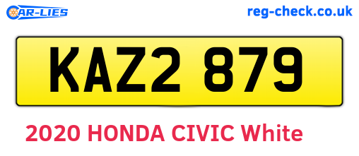 KAZ2879 are the vehicle registration plates.
