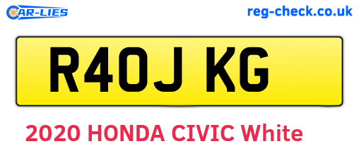 R40JKG are the vehicle registration plates.