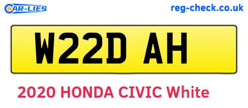 W22DAH are the vehicle registration plates.