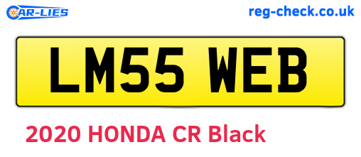 LM55WEB are the vehicle registration plates.