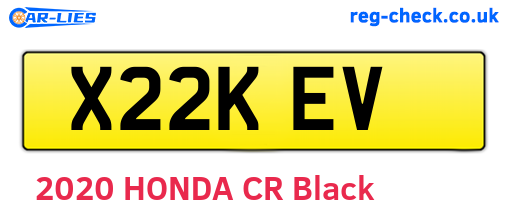 X22KEV are the vehicle registration plates.
