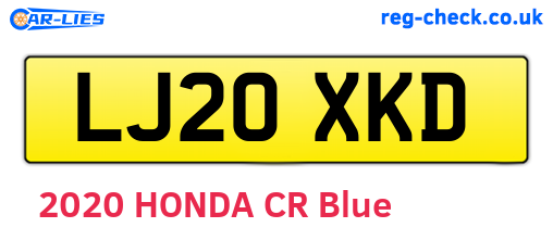 LJ20XKD are the vehicle registration plates.