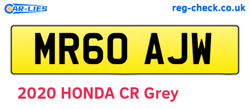 MR60AJW are the vehicle registration plates.