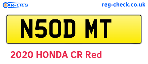 N50DMT are the vehicle registration plates.