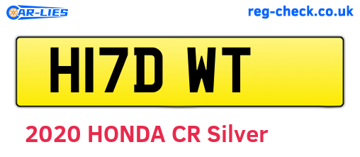 H17DWT are the vehicle registration plates.