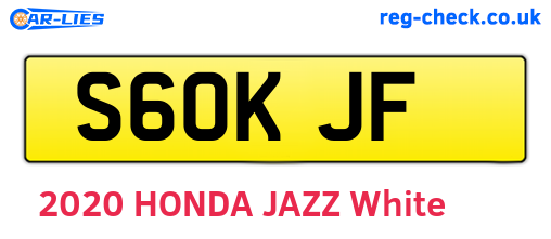 S60KJF are the vehicle registration plates.