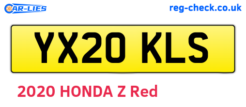 YX20KLS are the vehicle registration plates.