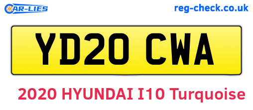 YD20CWA are the vehicle registration plates.