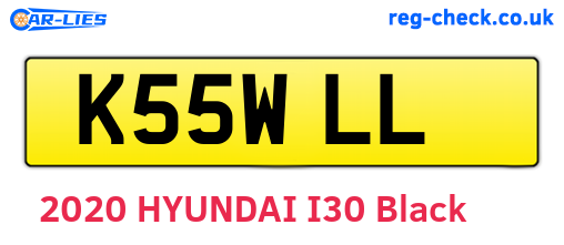 K55WLL are the vehicle registration plates.