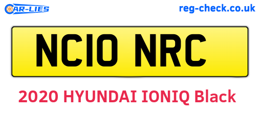 NC10NRC are the vehicle registration plates.
