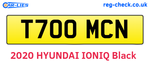 T700MCN are the vehicle registration plates.
