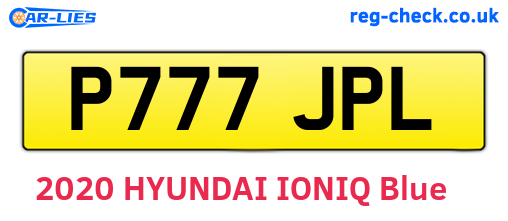 P777JPL are the vehicle registration plates.