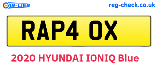 RAP40X are the vehicle registration plates.