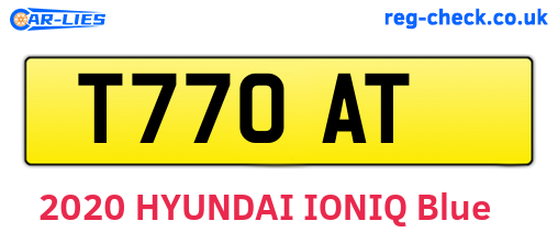 T77OAT are the vehicle registration plates.