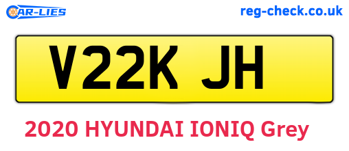 V22KJH are the vehicle registration plates.