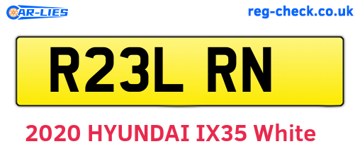 R23LRN are the vehicle registration plates.