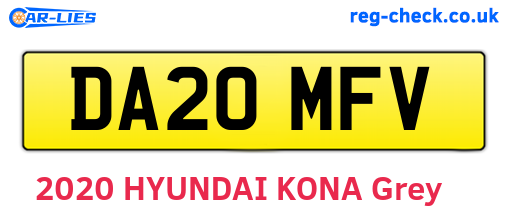 DA20MFV are the vehicle registration plates.