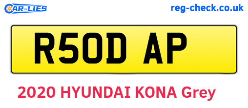 R50DAP are the vehicle registration plates.