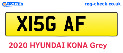X15GAF are the vehicle registration plates.