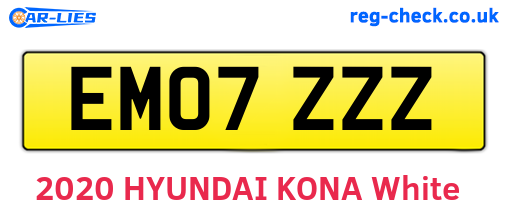EM07ZZZ are the vehicle registration plates.