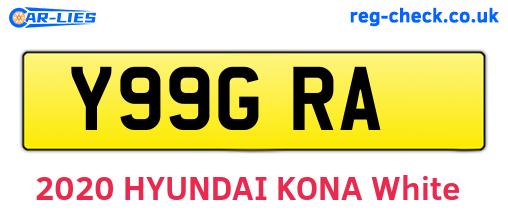 Y99GRA are the vehicle registration plates.