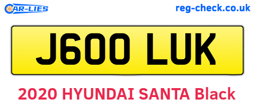 J600LUK are the vehicle registration plates.