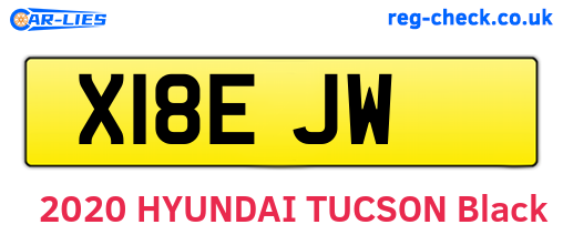 X18EJW are the vehicle registration plates.