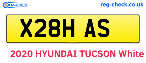 X28HAS are the vehicle registration plates.