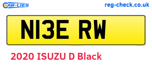 N13ERW are the vehicle registration plates.