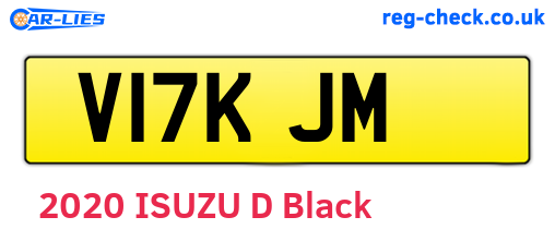V17KJM are the vehicle registration plates.