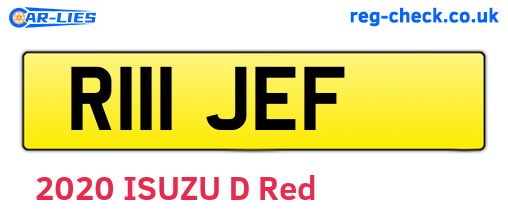 R111JEF are the vehicle registration plates.