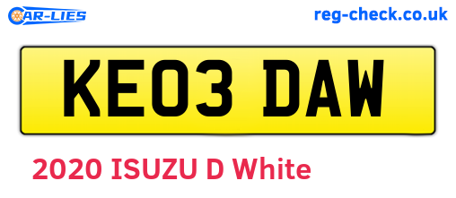 KE03DAW are the vehicle registration plates.