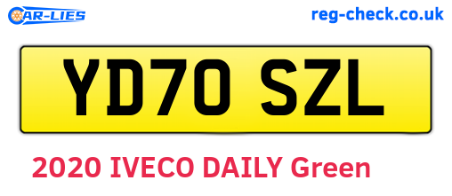 YD70SZL are the vehicle registration plates.