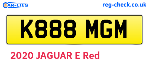 K888MGM are the vehicle registration plates.