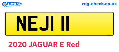 NEJ111 are the vehicle registration plates.