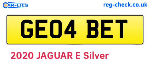 GE04BET are the vehicle registration plates.