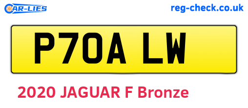 P70ALW are the vehicle registration plates.