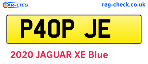 P40PJE are the vehicle registration plates.