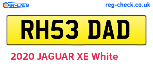 RH53DAD are the vehicle registration plates.