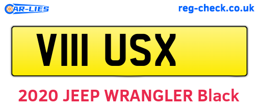 V111USX are the vehicle registration plates.