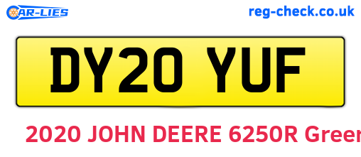 DY20YUF are the vehicle registration plates.