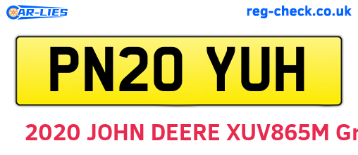 PN20YUH are the vehicle registration plates.