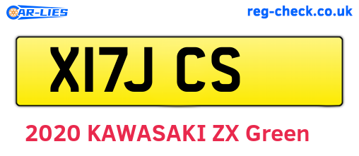 X17JCS are the vehicle registration plates.