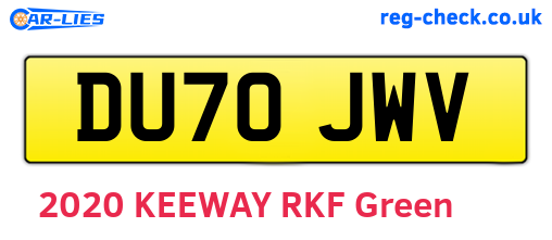 DU70JWV are the vehicle registration plates.