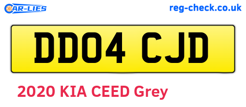 DD04CJD are the vehicle registration plates.