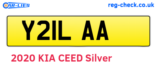 Y21LAA are the vehicle registration plates.